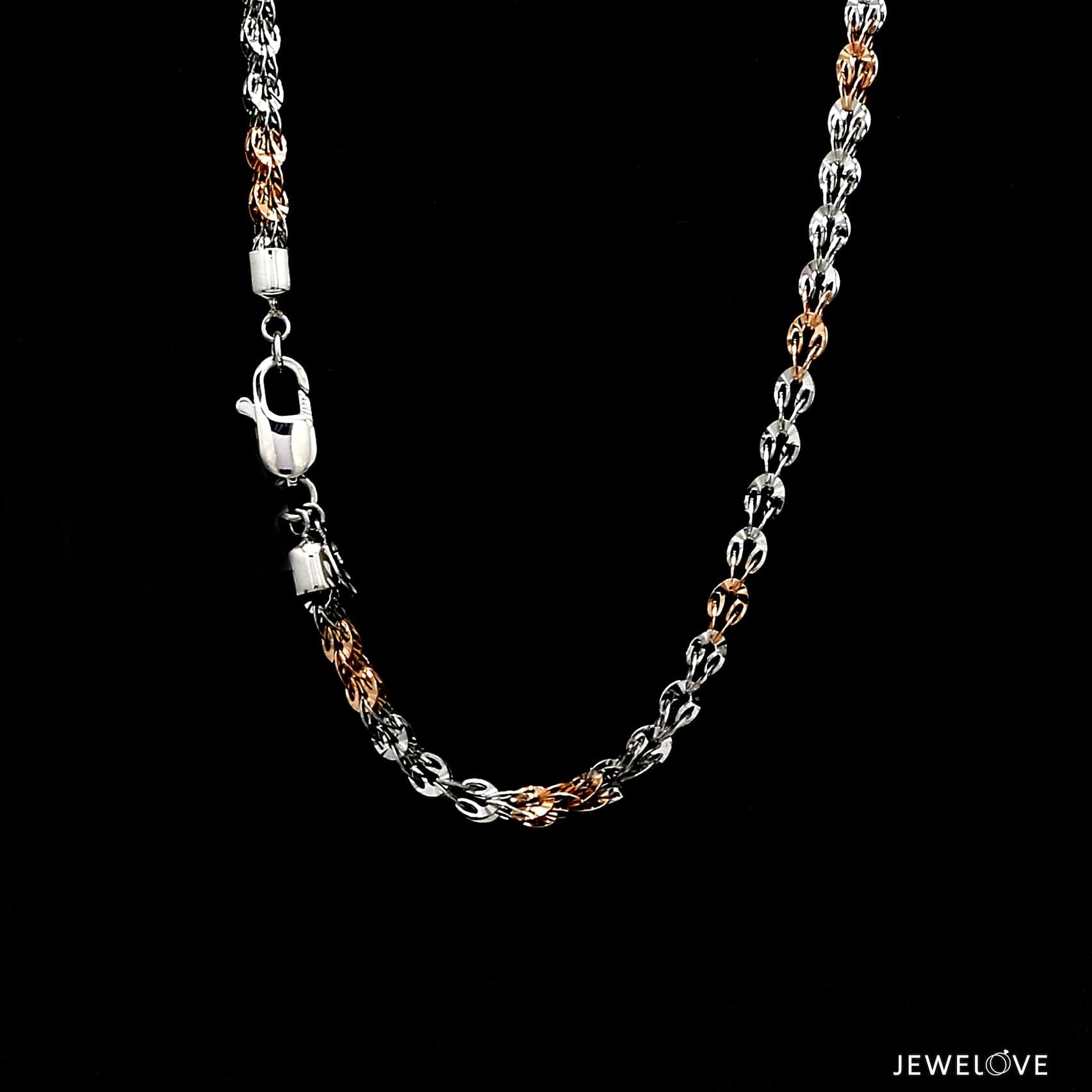 Jewelove™ Chains 18 inches 3.5mm Unique Japanese Platinum Rose Gold Chain JL PT CH 739R