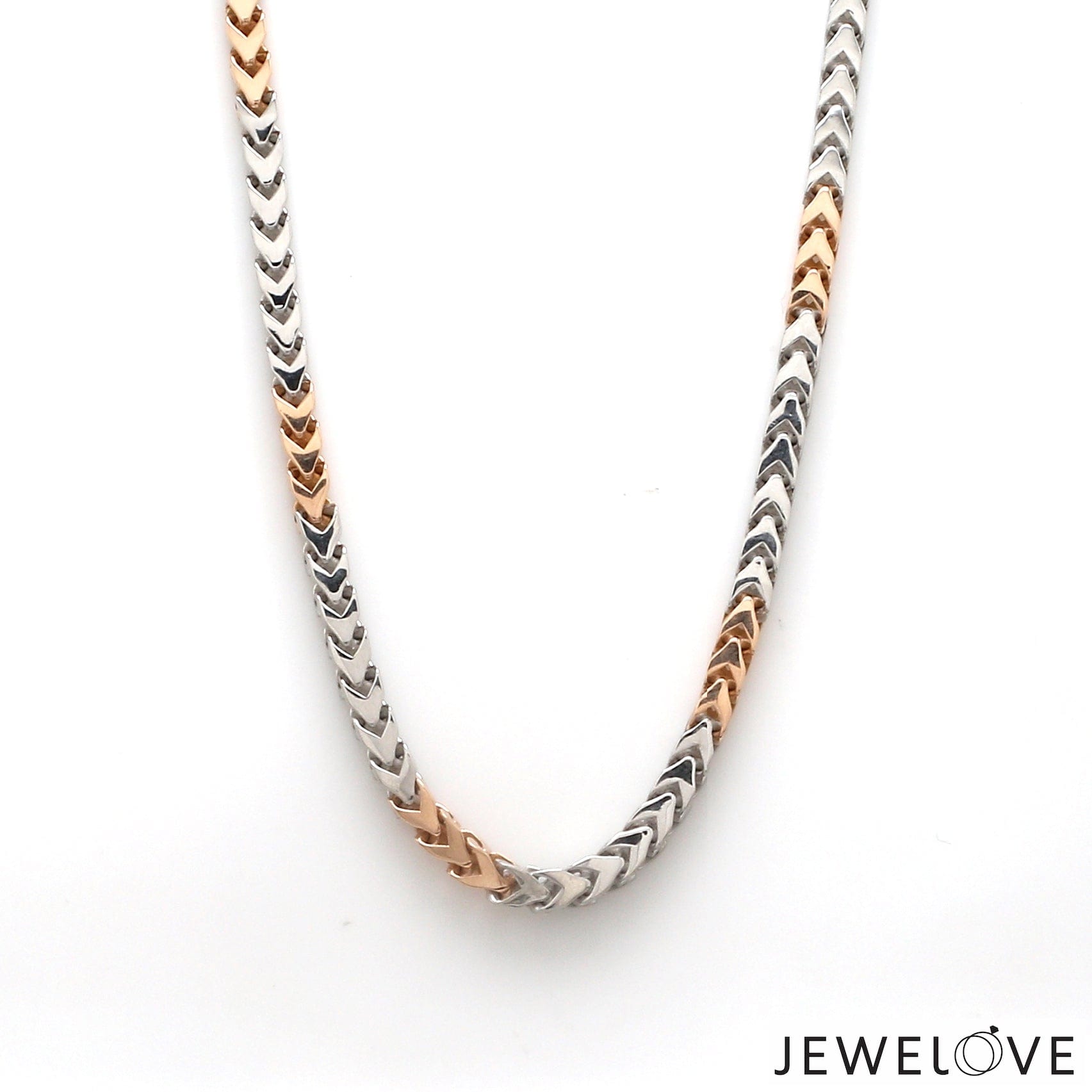 Jewelove™ Chains 3.75mm Platinum Rose Gold Chain with Matte Finish for Men JL PT CH 1235