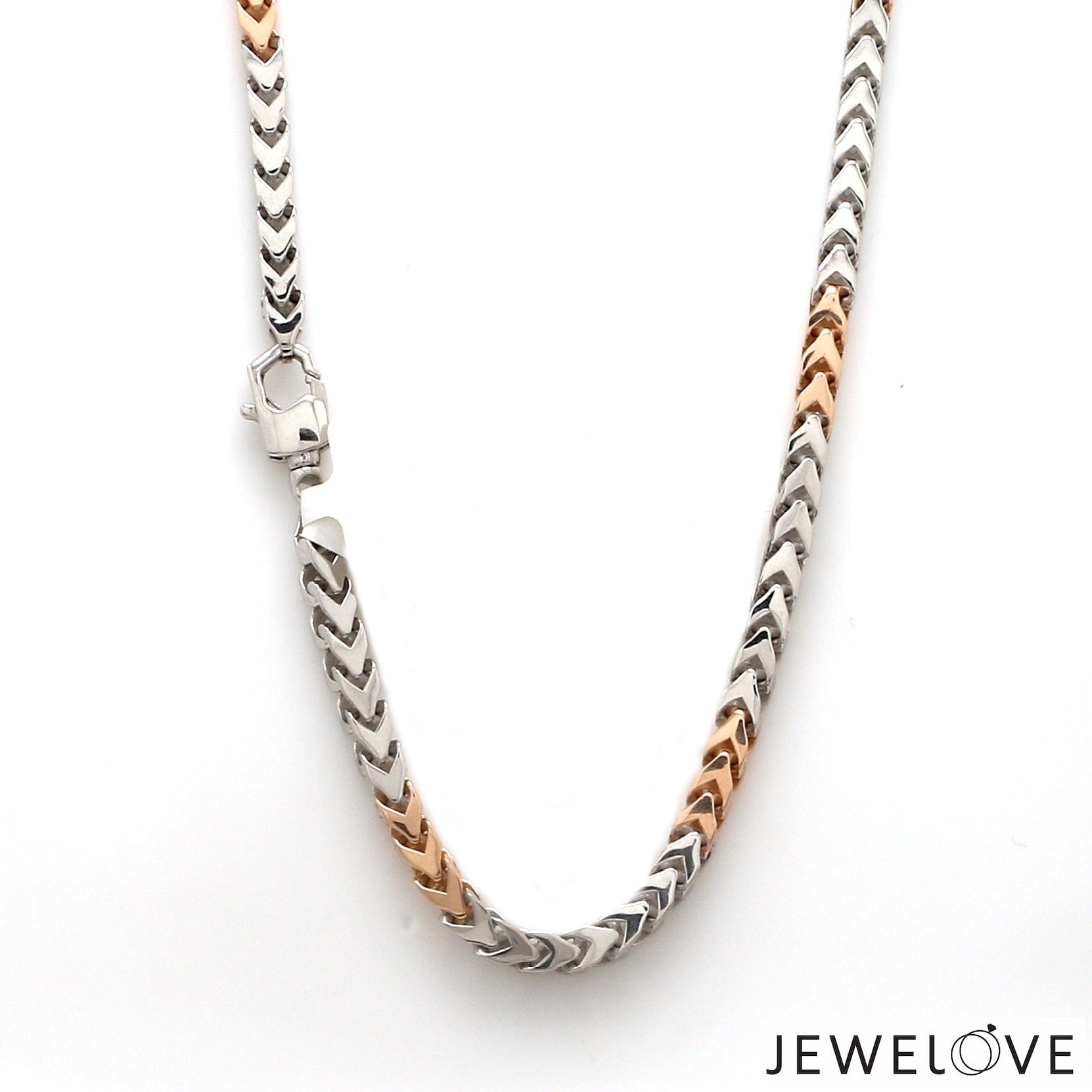 Jewelove™ Chains 3.75mm Platinum Rose Gold Chain with Matte Finish for Men JL PT CH 1235