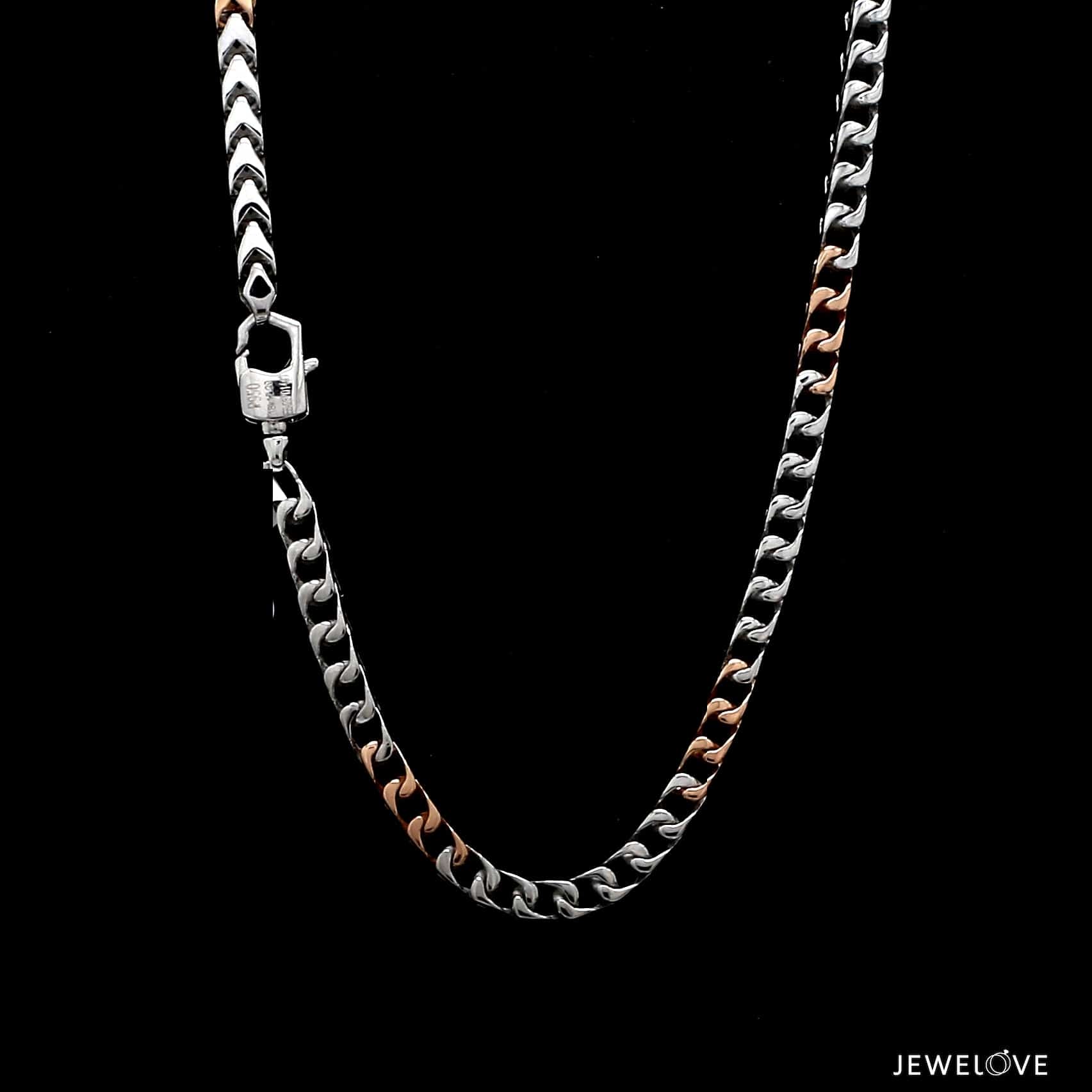 Jewelove™ Chains 3.75mm Platinum Rose Gold Chain with Matte Finish for Men JL PT CH 1235