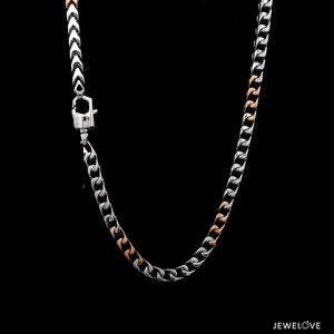 Jewelove™ Chains 3.75mm Platinum Rose Gold Chain with Matte Finish for Men JL PT CH 1235