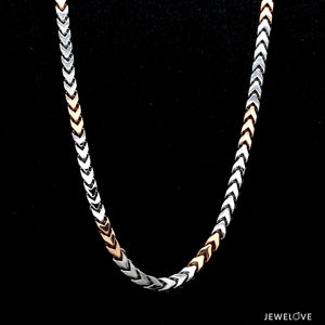 Jewelove™ Chains 3.75mm Platinum Rose Gold Chain with Matte Finish for Men JL PT CH 1235