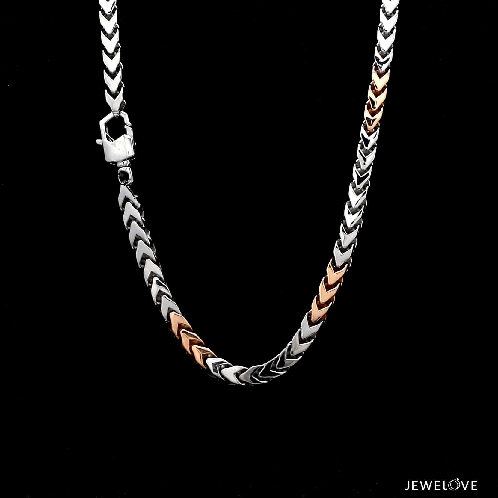 Jewelove™ Chains 3.75mm Platinum Rose Gold Chain with Matte Finish for Men JL PT CH 1235