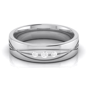 Jewelove™ Rings 3 Diamond Platinum Love Bands  JL PT R-8001