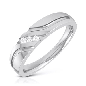 Jewelove™ Rings 3 Diamond Platinum Love Bands JL PT R-8003