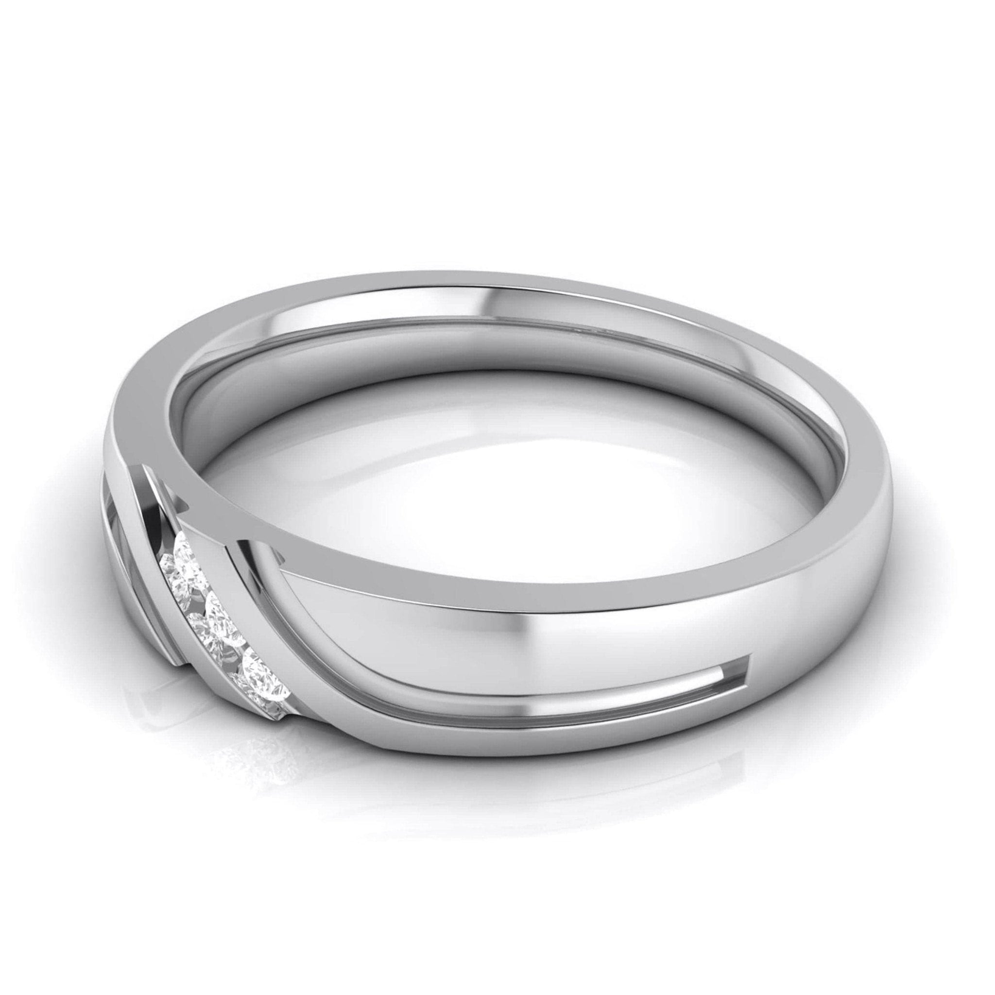 Jewelove™ Rings 3 Diamond Platinum Love Bands JL PT R-8003