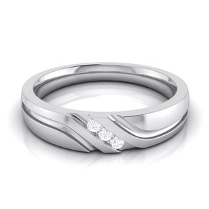 Jewelove™ Rings 3 Diamond Platinum Love Bands JL PT R-8003