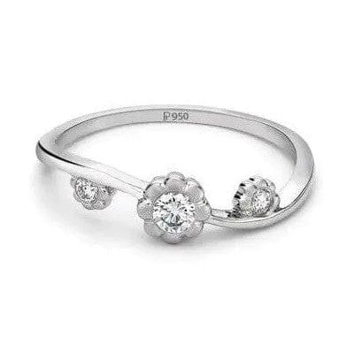Jewelove™ Rings 3 Diamond Platinum Ring for Women JL PT 13