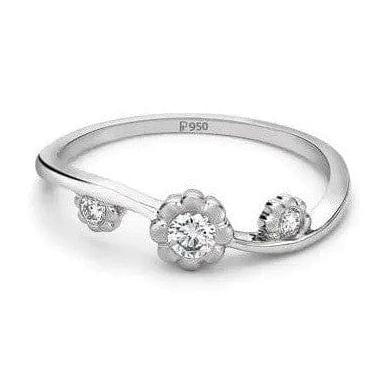 Jewelove™ Rings 3 Diamond Platinum Ring for Women JL PT 13