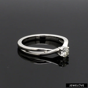 Jewelove™ Rings VS J / Women's Band only 30-Pointer 4 Prong Platinum Solitaire Ring with a Twist JL PT 676-A