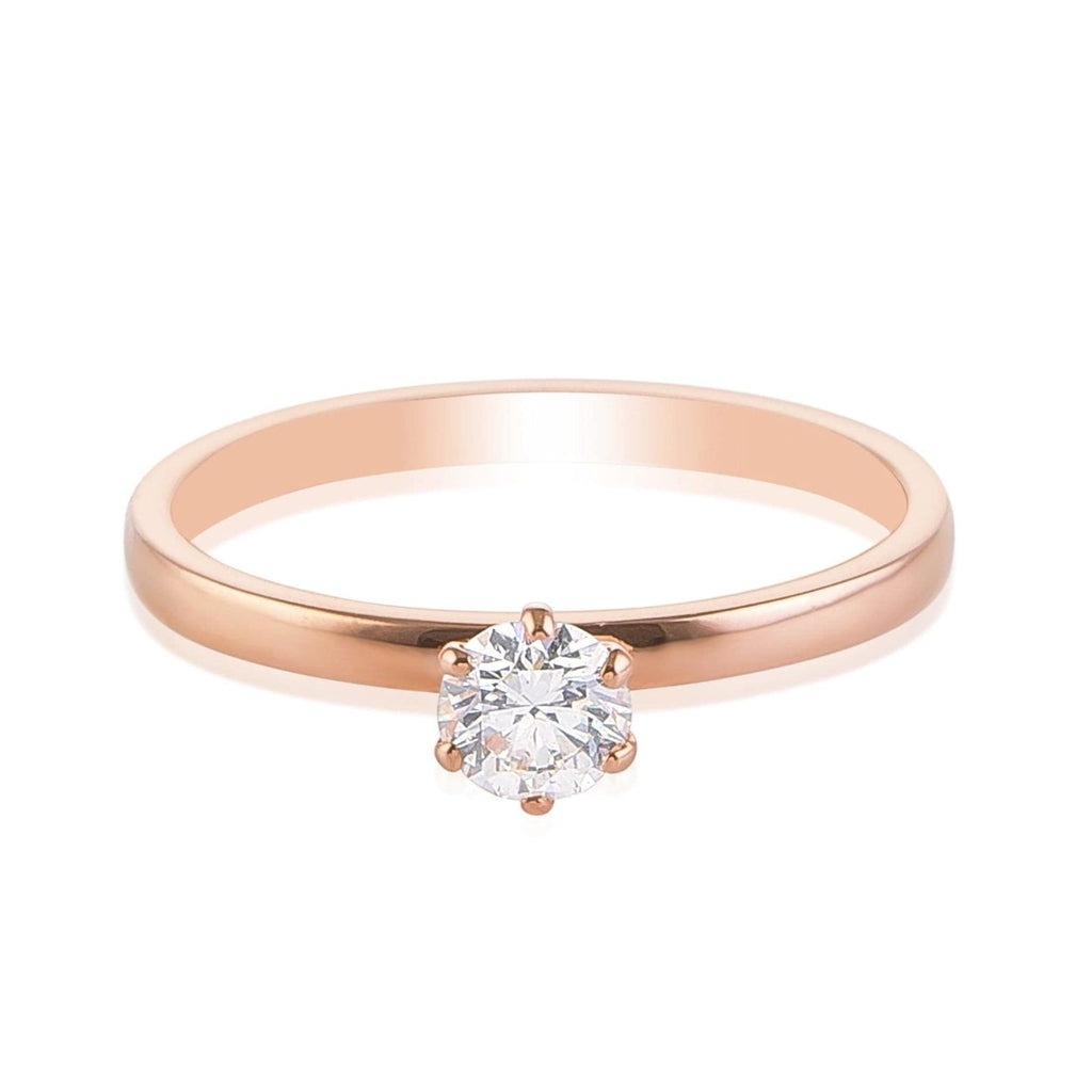 Jewelove™ Rings 30-Pointer Classic 6 Prong Solitaire Ring made in 18K Rose Gold JL AU 12