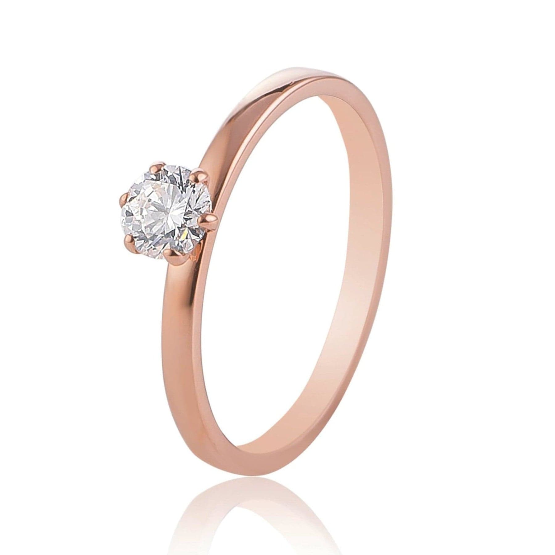 Jewelove™ Rings 30-Pointer Classic 6 Prong Solitaire Ring made in 18K Rose Gold JL AU 12