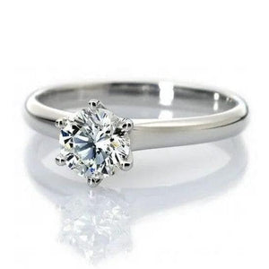 Jewelove™ Rings 30 Pointer Classic 6 Prong Solitaire Ring made in Platinum SKU 0012