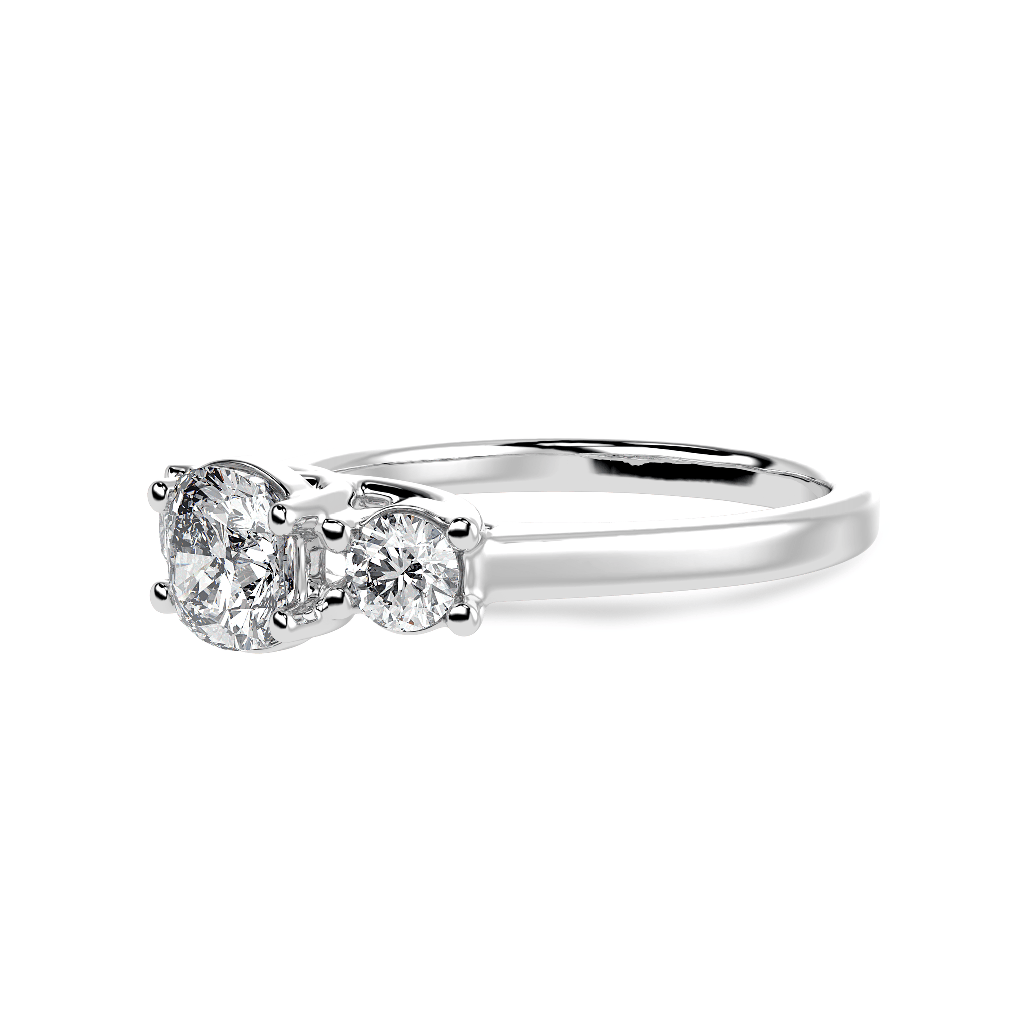 Jewelove™ Rings Women's Band only / VVS G 30-Pointer Cushion Cut Solitaire Diamond Accents Platinum Engagement Ring JL PT 1231