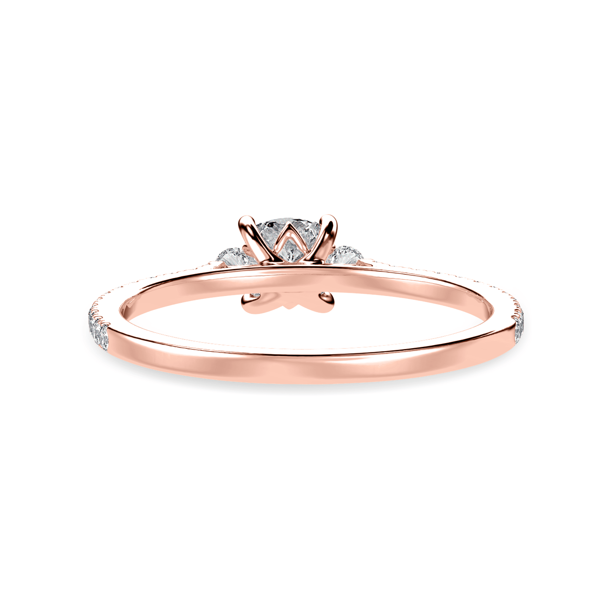 Jewelove™ Rings Women's Band only / VVS GH 30-Pointer Cushion Cut Solitaire Diamond Accents Shank 18K Rose Gold Ring JL AU 1241R