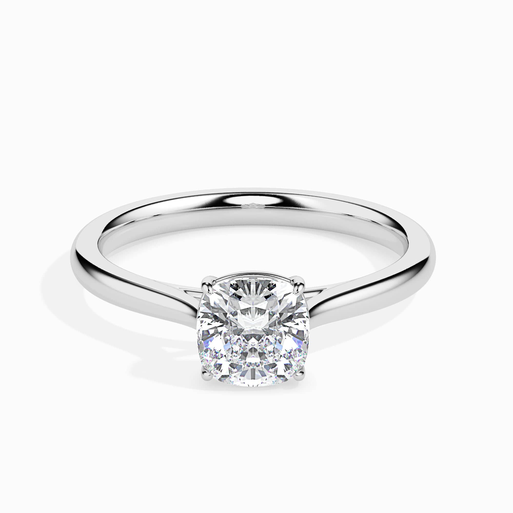 Jewelove™ Rings Women's Band only / VVS G 30-Pointer Cushion Cut Solitaire Diamond Platinum Ring JL PT 19003