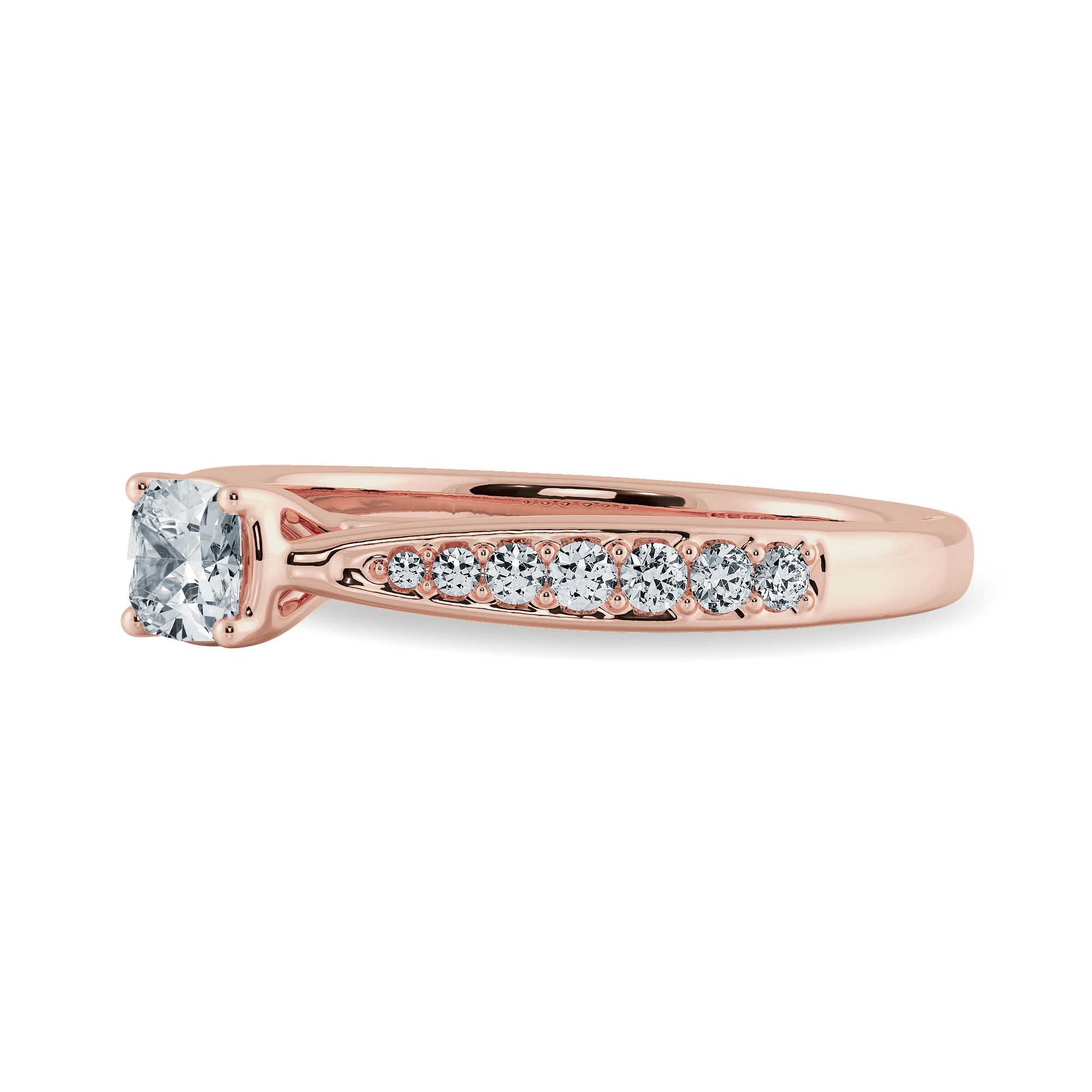 Jewelove™ Rings Women's Band only / VVS GH 30-Pointer Cushion Cut Solitaire Diamond Shank 18K Rose Gold Ring JL AU 1279R