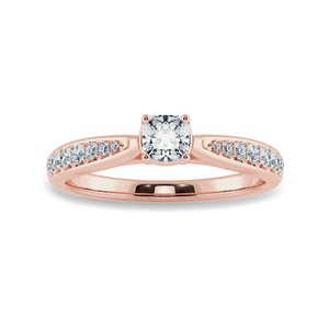 Jewelove™ Rings Women's Band only / VVS GH 30-Pointer Cushion Cut Solitaire Diamond Shank 18K Rose Gold Ring JL AU 1279R