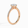 Jewelove™ Rings Women's Band only / VVS GH 30-Pointer Cushion Cut Solitaire Diamond Shank 18K Rose Gold Ring JL AU 19013R