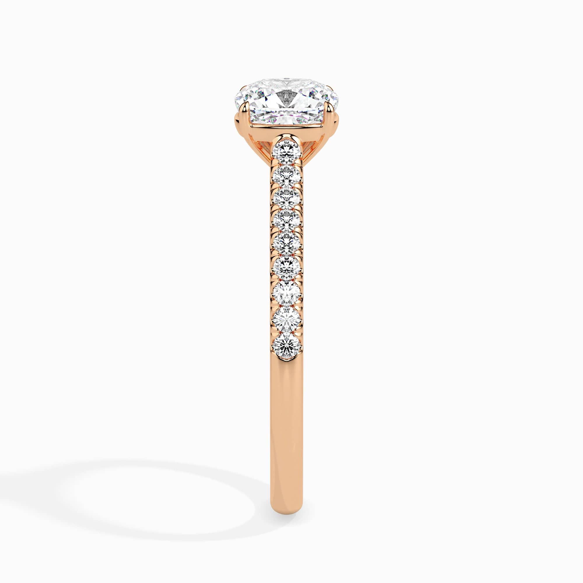 Jewelove™ Rings Women's Band only / VVS GH 30-Pointer Cushion Cut Solitaire Diamond Shank 18K Rose Gold Ring JL AU 19013R