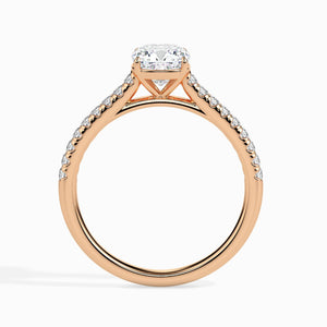 Jewelove™ Rings Women's Band only / VVS GH 30-Pointer Cushion Cut Solitaire Diamond Shank 18K Rose Gold Ring JL AU 19013R