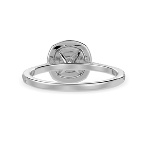 Jewelove™ Rings Women's Band only / VVS G 30-Pointer Cushion Cut Solitaire Double Halo Diamond Shank Platinum Ring JL PT 1295