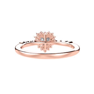 Jewelove™ Rings Women's Band only / VVS GH 30-Pointer Cushion Cut Solitaire Halo Diamond Shank 18K Rose Gold Ring JL AU 1249R