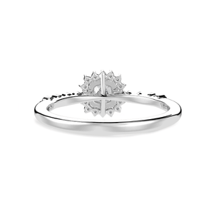 Jewelove™ Rings Women's Band only / VVS G 30-Pointer Cushion Cut Solitaire Halo Diamond Shank Platinum Ring JL PT 1249