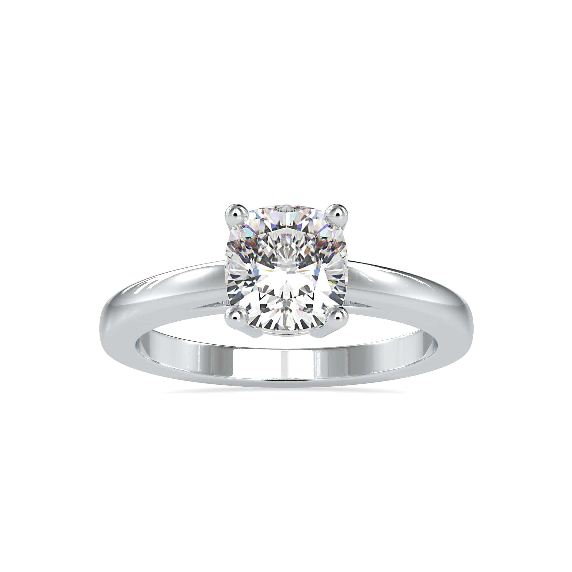 Jewelove™ Rings VVS G / Women's Band only 30-Pointer Cushion Cut Solitaire Platinum Ring JL PT 0175