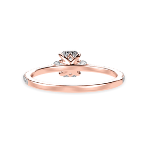 Jewelove™ Rings Women's Band only / VVS E 30-Pointer Emerald Cut Solitaire Diamond Accents Shank 18K Rose Gold Solitaire Ring JL AU 1242R