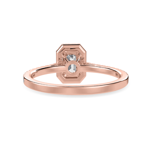 Jewelove™ Rings Women's Band only / VVS E 30-Pointer Emerald Cut Solitaire Diamond Shank 18K Rose Gold Solitaire Ring JL AU 1288R