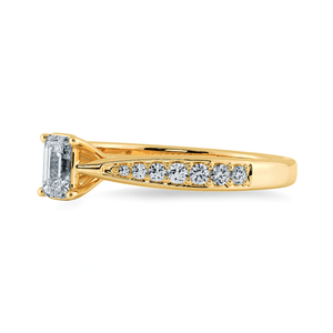 Jewelove™ Rings Women's Band only / VVS E 30-Pointer Emerald Cut Solitaire Diamond Shank 18K Yellow Gold Ring JL AU 1280Y