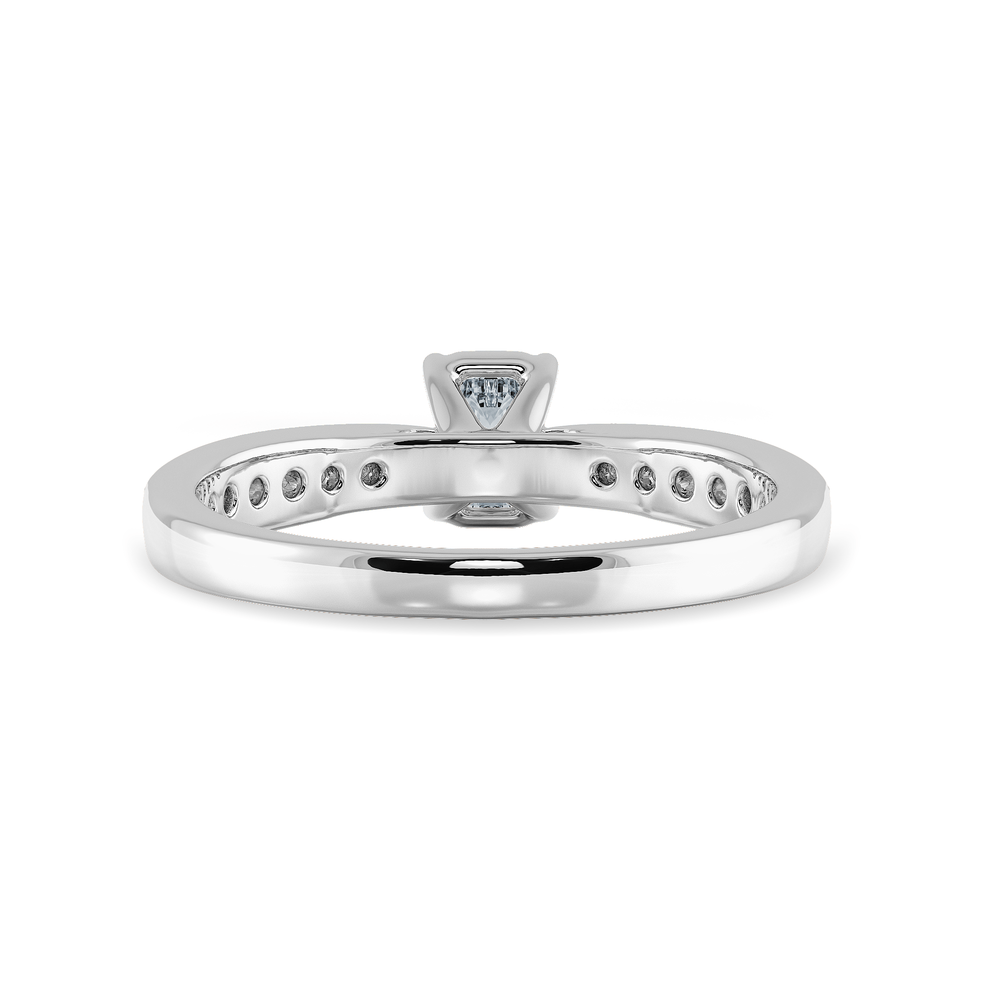 Jewelove™ Rings E VVS / Women's Band only 30-Pointer Emerald Cut Solitaire Diamond Shank Platinum Ring JL PT 1280