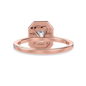 Jewelove™ Rings Women's Band only / VVS E 30-Pointer Emerald Cut Solitaire Double Halo Diamond Shank 18K Rose Gold Ring JL AU 1296R