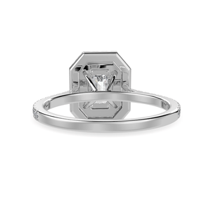 Jewelove™ Rings E VVS / Women's Band only 30-Pointer Emerald Cut Solitaire Double Halo Diamond Shank Platinum Ring JL PT 1296