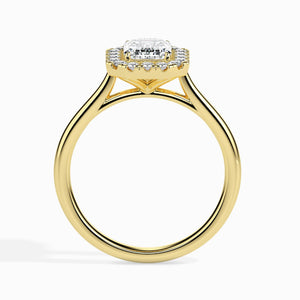 Jewelove™ Rings Women's Band only / VVS E 30-Pointer Emerald Cut Solitaire Halo Diamond 18K Yellow Gold Ring JL AU 19025Y