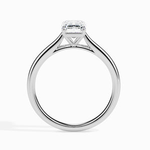 Jewelove™ Rings E VVS / Women's Band only 30-Pointer Emerald Cut Solitaire Shank Platinum Ring JL PT 19005