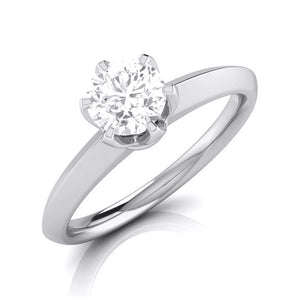 Jewelove™ Rings J VS / Women's Band only 30-Pointer Flowery Platinum Solitaire Engagement Ring JL PT G 106