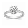 Jewelove™ Rings VS J / Women's Band only 30-Pointer Halo Diamond Solitaire Platinum Engagement Ring JL PT 324