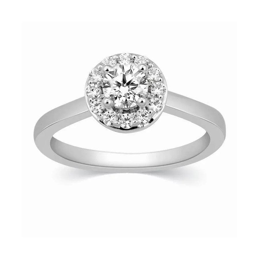 Jewelove™ Rings VS J / Women's Band only 30-Pointer Halo Diamond Solitaire Platinum Engagement Ring JL PT 324