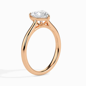 Jewelove™ Rings Women's Band only / VS I 30-Pointer Heart Cut Solitaire Diamond 18K Rose Gold Ring JL AU 19008R