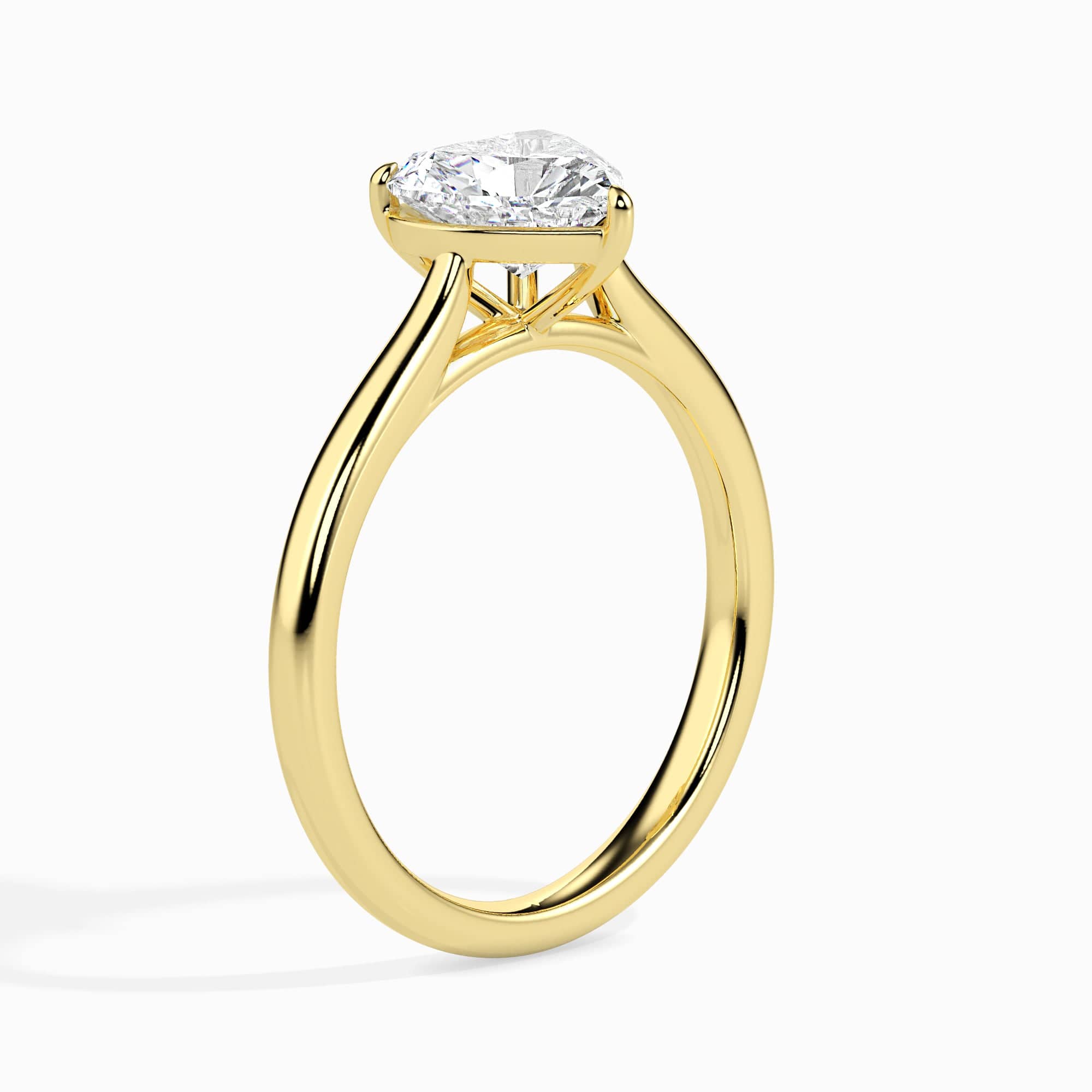 Jewelove™ Rings Women's Band only / VS I 30-Pointer Heart Cut Solitaire Diamond 18K Yellow Gold Ring JL AU 19008Y