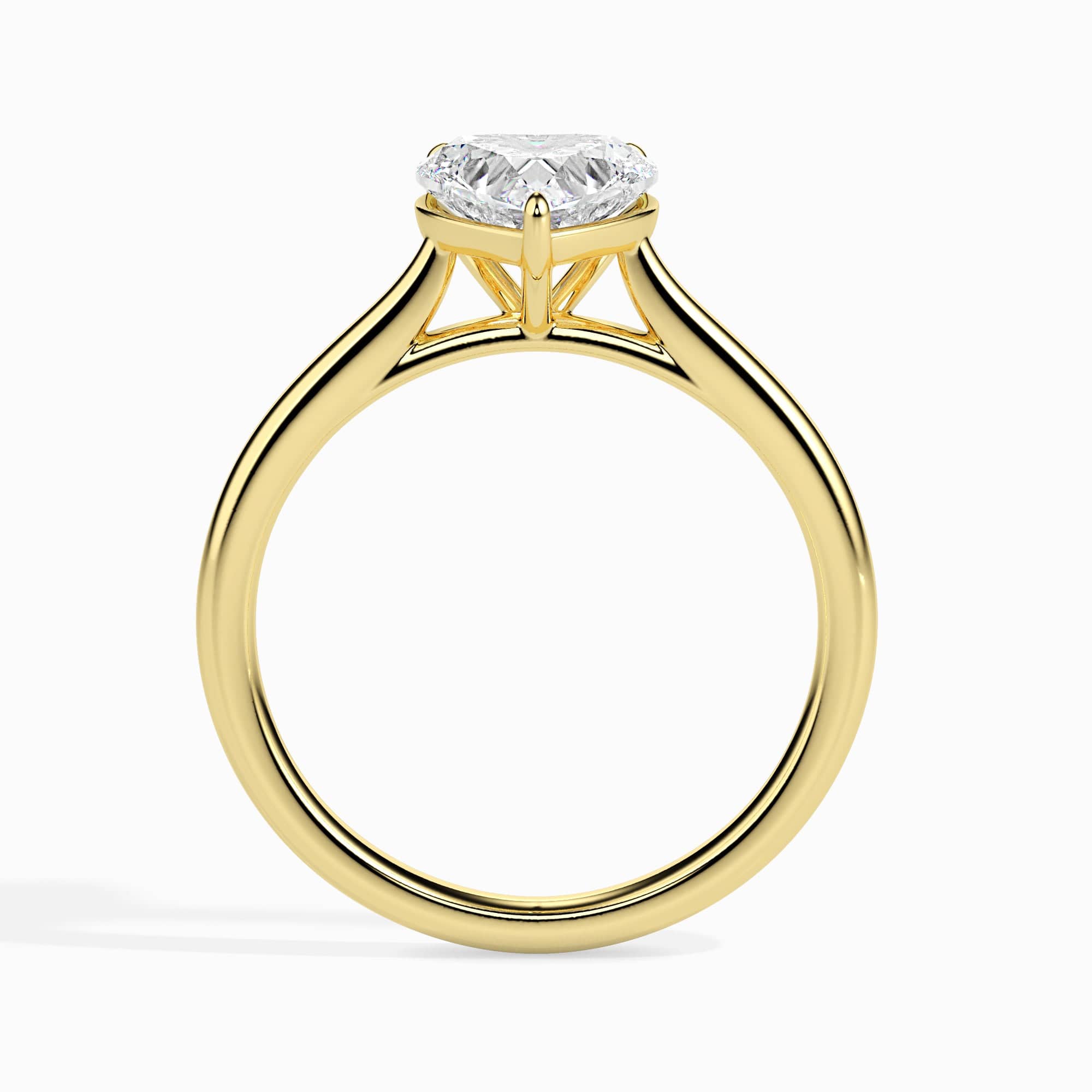 Jewelove™ Rings Women's Band only / VS I 30-Pointer Heart Cut Solitaire Diamond 18K Yellow Gold Ring JL AU 19008Y