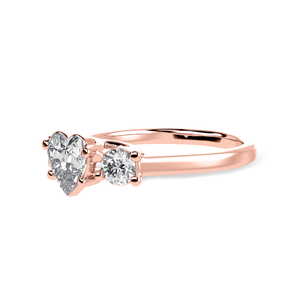 Jewelove™ Rings Women's Band only / VS I 30-Pointer Heart Cut Solitaire Diamond Accents 18K Rose Gold Ring JL AU 1233R