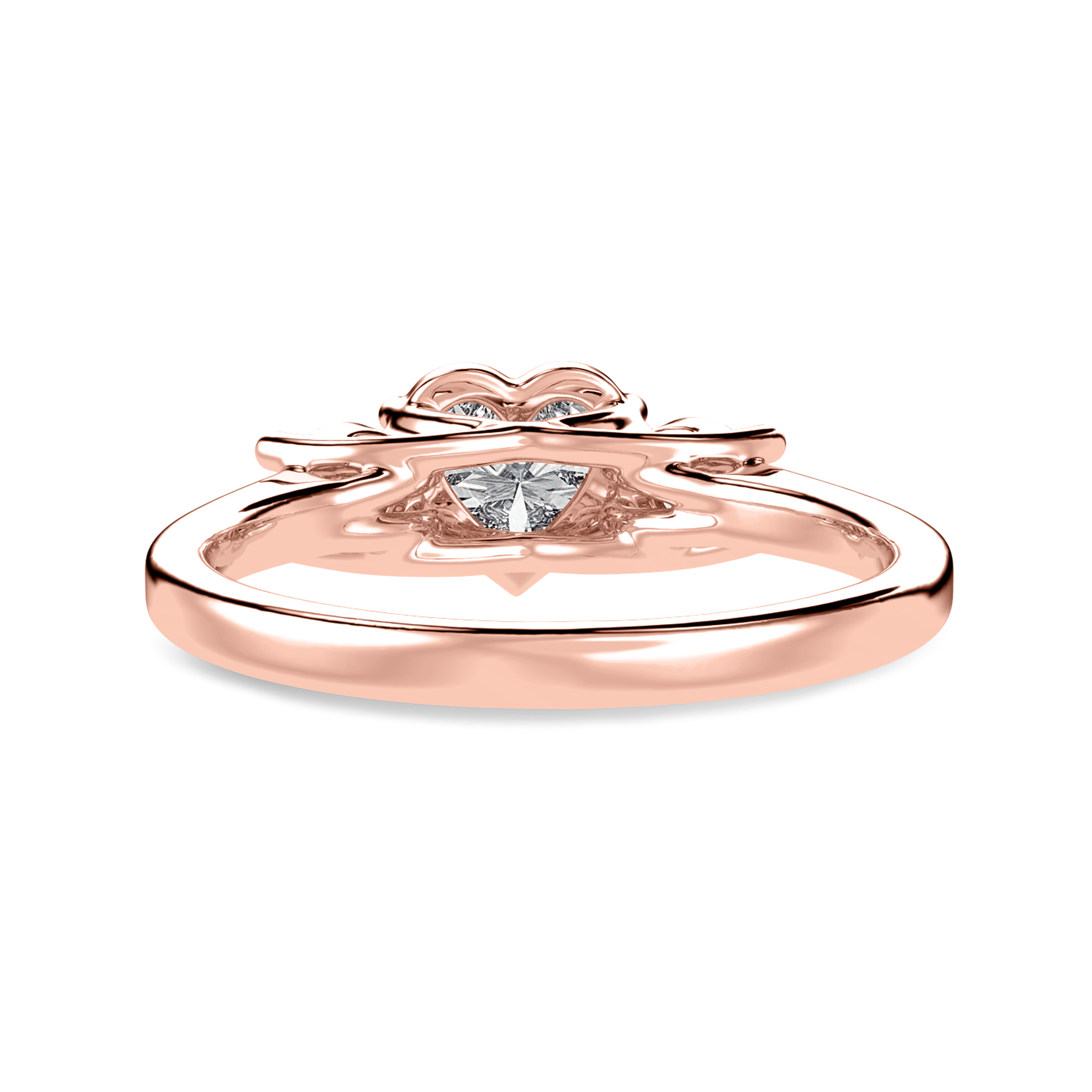 Jewelove™ Rings Women's Band only / VS I 30-Pointer Heart Cut Solitaire Diamond Accents 18K Rose Gold Ring JL AU 1233R