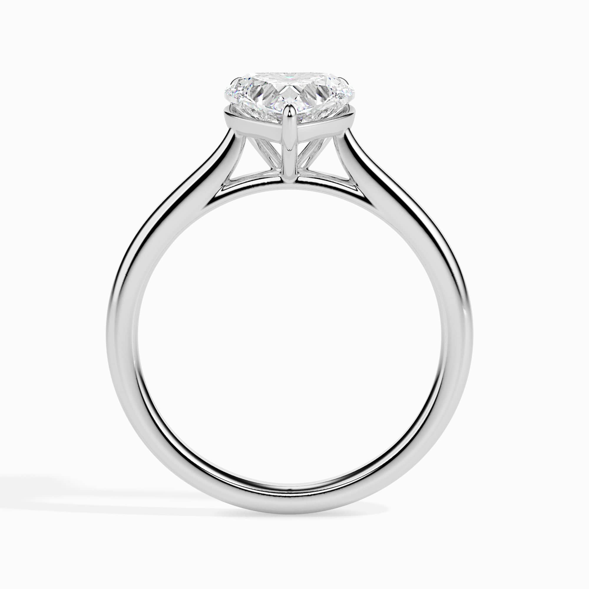 Jewelove™ Rings I VS / Women's Band only 30-Pointer Heart Cut Solitaire Diamond Platinum Ring JL PT 19008