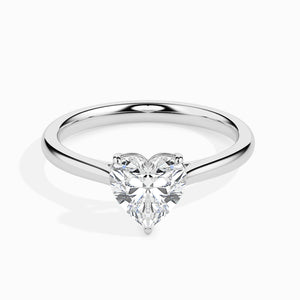 Jewelove™ Rings I VS / Women's Band only 30-Pointer Heart Cut Solitaire Diamond Platinum Ring JL PT 19008