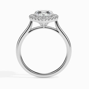 Jewelove™ Rings I VS / Women's Band only 30-Pointer Heart Cut Solitaire Halo Diamond Platinum Ring JL PT 19028