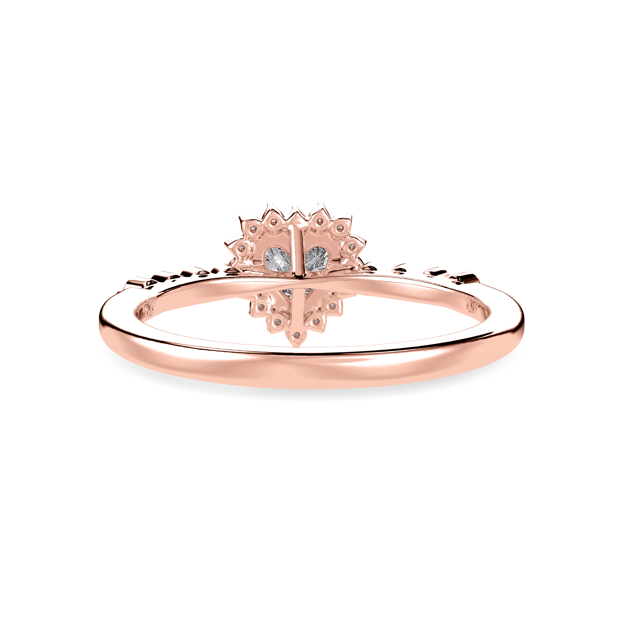 Jewelove™ Rings Women's Band only / VS I 30-Pointer Heart Cut Solitaire Halo Diamond Shank 18K Rose Gold Ring JL AU 1173R