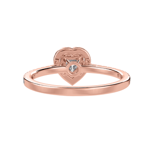 Jewelove™ Rings Women's Band only / VS I 30-Pointer Heart Cut Solitaire Halo Diamond Shank 18K Rose Gold Ring JL AU 1289R